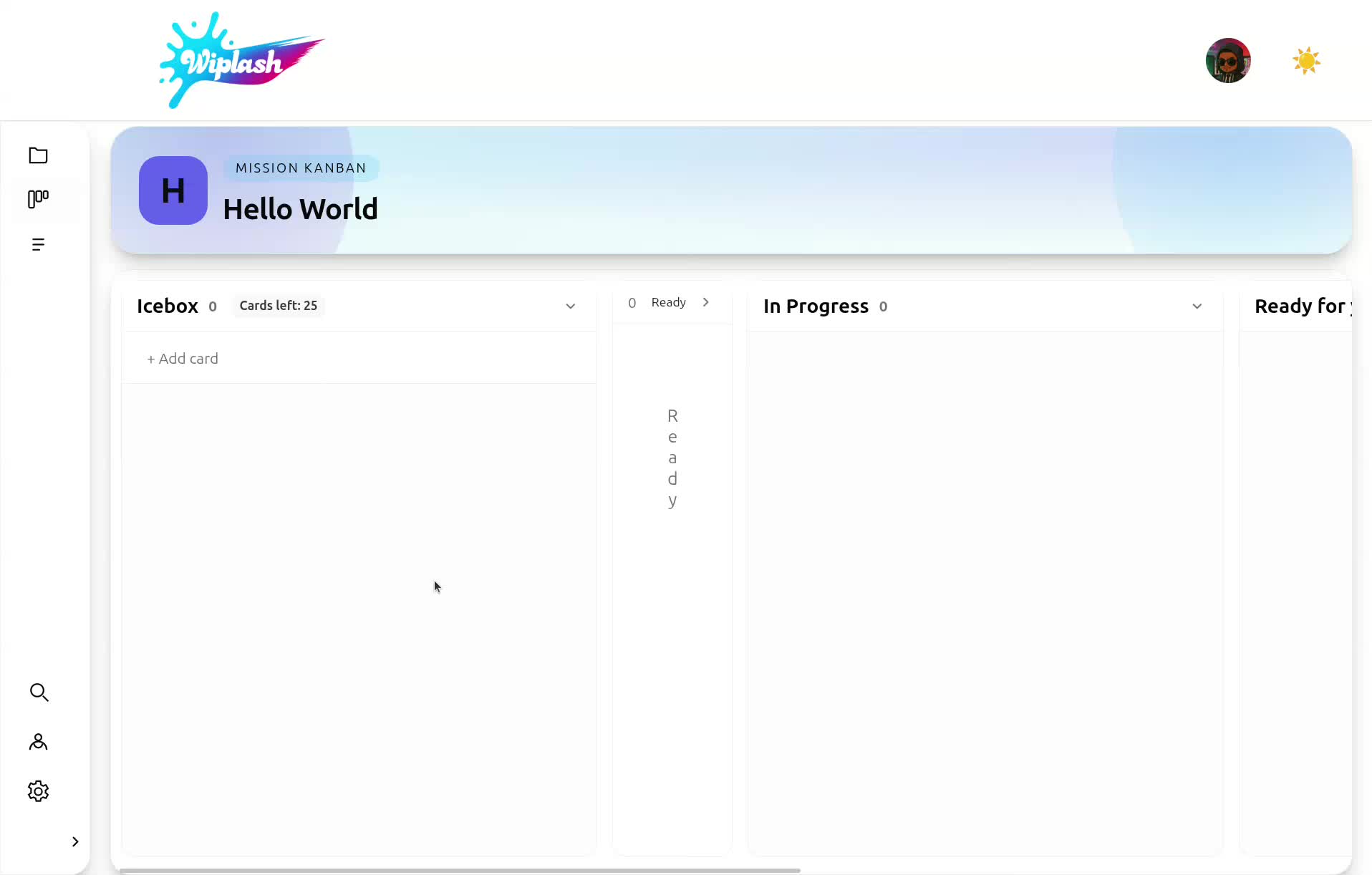 Wiplash mission kanban preview